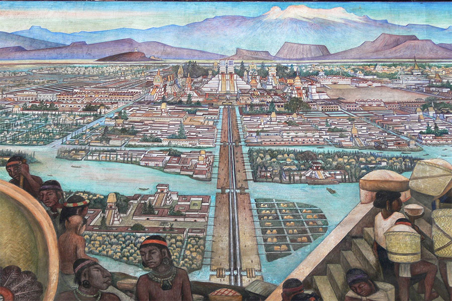 Azteklerin ortaya çıkışında araştırmalar devam ettiğinden bazı görüş ayrılıkları yaşansa da yerleşik düzen ve şehir devletlerinin kontrolüne dair bilgiler sabittir.