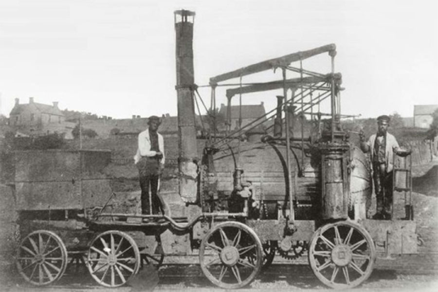 Görsel: Erken buharlı lokomotif Puffing Billy'nin 1862 fotoğrafı.