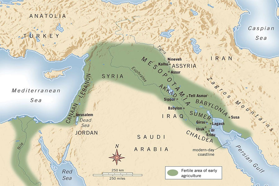 Mezopotamya, insan uygarlığının başlangıcına ev sahipliği yapan bir bölgedir.